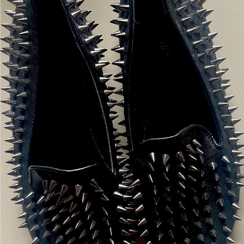 UNIF “Hellraiser” , leather punk flats/slippers/loafers with spikes 🤟🏽sz7